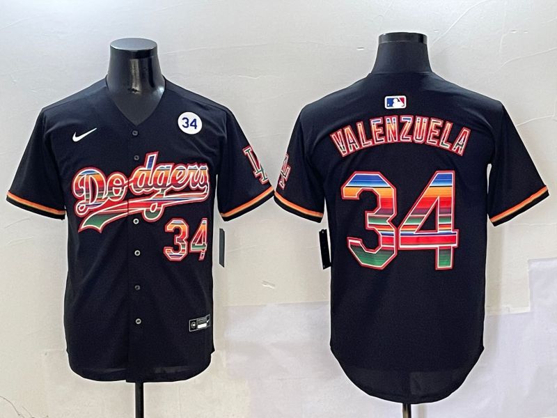 Men Los Angeles Dodgers #34 Valenzuela Black Game 2025 Nike MLB Jersey style 4104->los angeles dodgers->MLB Jersey